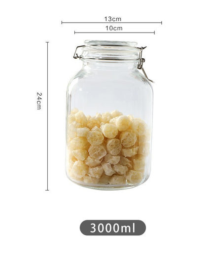 Round Glass Tea Jar Food Storage Box Preservation Container