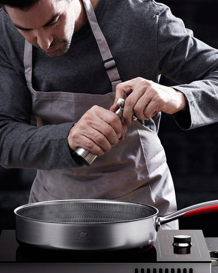 Stainless Steel Honeycomb Pan Cooking Skillet Steak Pan Saucepan