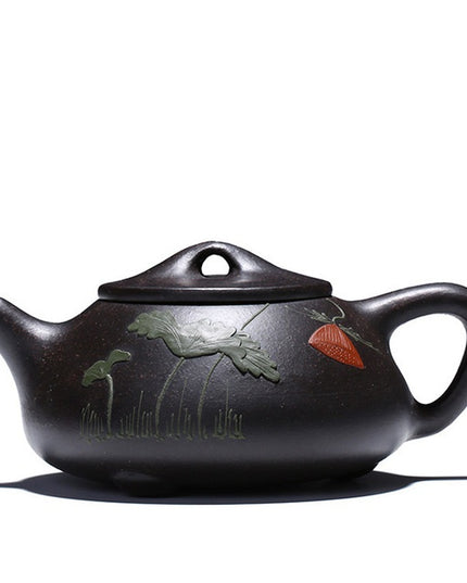 Black Zhujing Jingzhou Painted Stone Ladle Pot