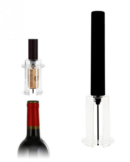 Wine Opener With Foil Cutter, Air Pressure Wine Bottle Opener Easy Cork Remover Corkscrew Stainless Steel Bar Accessories Kitchen Supplies Wine Air Pressure Bottle Opener Four-Piece Set Cylinder