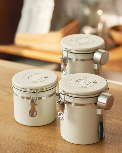 Stainless Steel Coffee Beans Sealed Jar Vacuum Storage Con