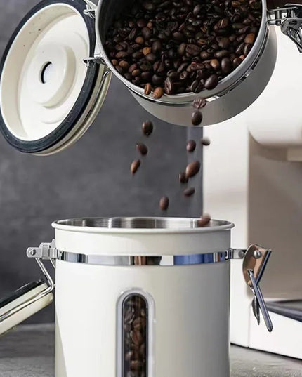 Stainless Steel Coffee Beans Sealed Jar Vacuum Storage Con