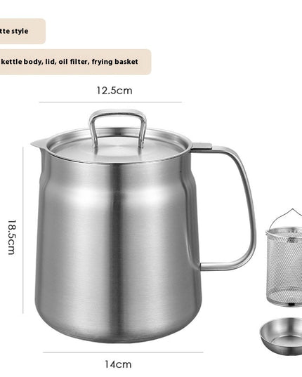 304 Stainless Steel Versatile Oil Filter Vessel Large Capacity With Filter Frying Basket Deep Fryer Separating Grease Separator