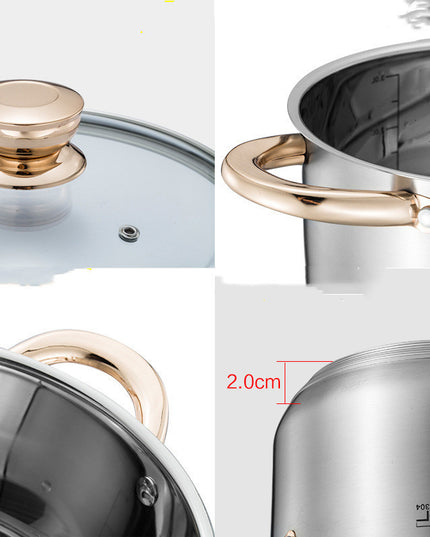 Thickened Double Bottom 304 Stainless Steel sSmall Soup Pot