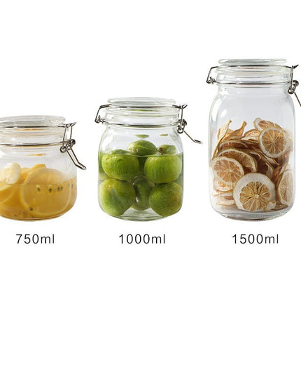 Round Glass Tea Jar Food Storage Box Preservation Container