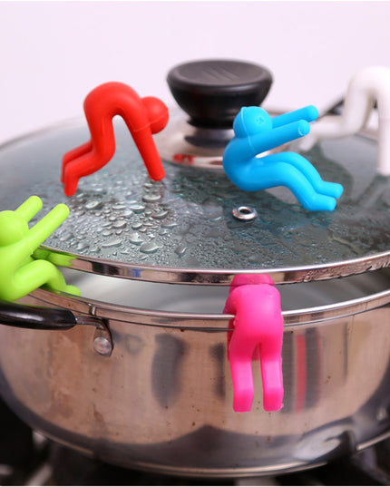 People raise the lid anti overflow device for kitchen pot soup pot with heightening device prevent silicone pot rack