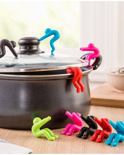 People raise the lid anti overflow device for kitchen pot soup pot with heightening device prevent silicone pot rack