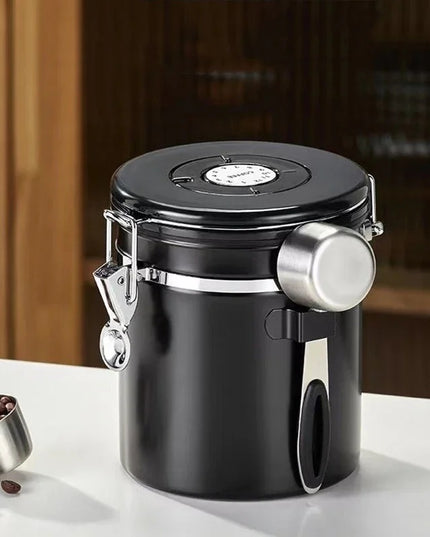 Stainless Steel Coffee Beans Sealed Jar Vacuum Storage Con