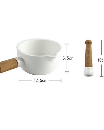 Manually Pounding Garlic Ceramic Stone Mortar and Grinder