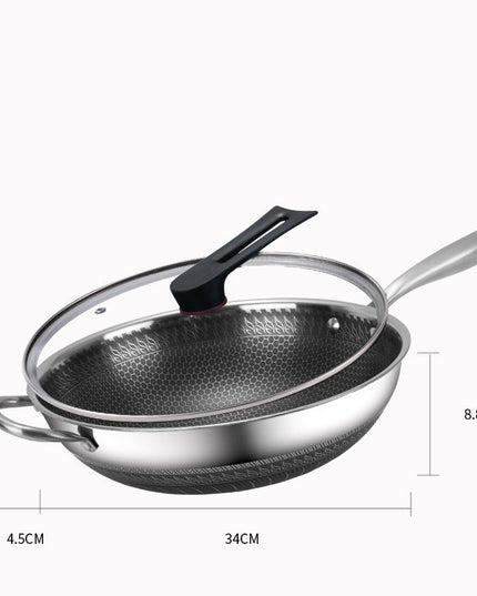 Fashion Personality Stainless Steel Frying Pan Three Layers