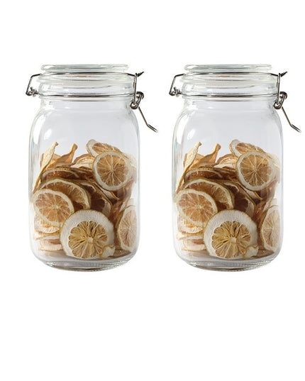 Round Glass Tea Jar Food Storage Box Preservation Container