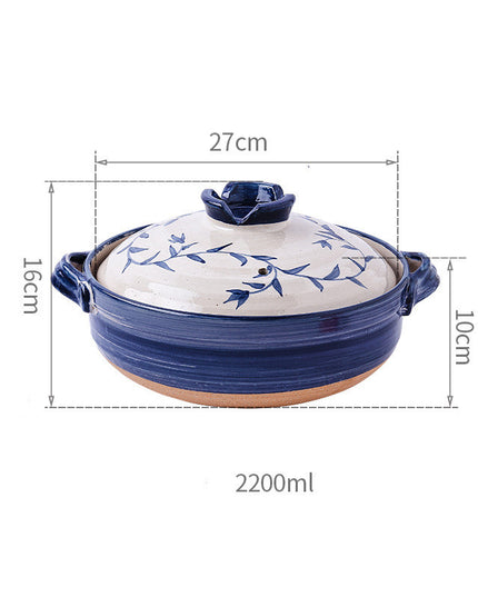 Vintage Hand Painted Japanese Soup Stone Pot