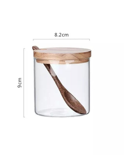 Kitchen Seasoning Jar Glass Spice Container Salt Storage