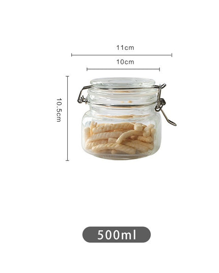 Round Glass Tea Jar Food Storage Box Preservation Container