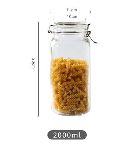 Round Glass Tea Jar Food Storage Box Preservation Container