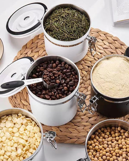 Stainless Steel Coffee Beans Sealed Jar Vacuum Storage Con