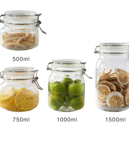 Round Glass Tea Jar Food Storage Box Preservation Container