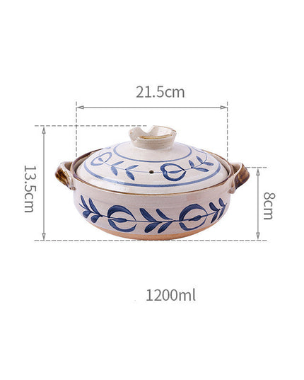 Vintage Hand Painted Japanese Soup Stone Pot