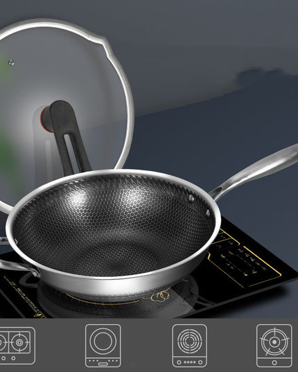 Fashion Personality Stainless Steel Frying Pan Three Layers