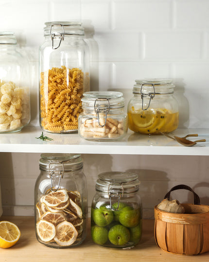 Round Glass Tea Jar Food Storage Box Preservation Container