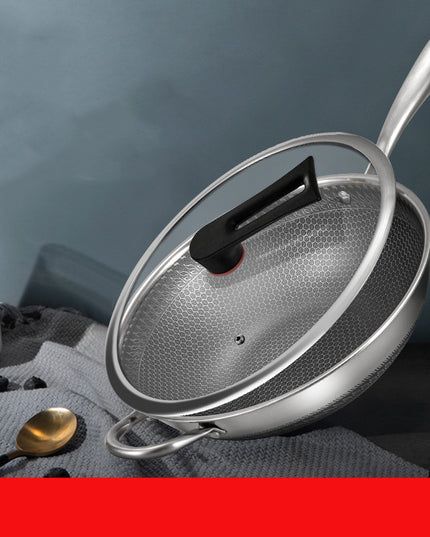 Fashion Personality Stainless Steel Frying Pan Three Layers