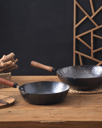 Non-stick Pan Uncoated General Purpose Flat-bottomed Wok