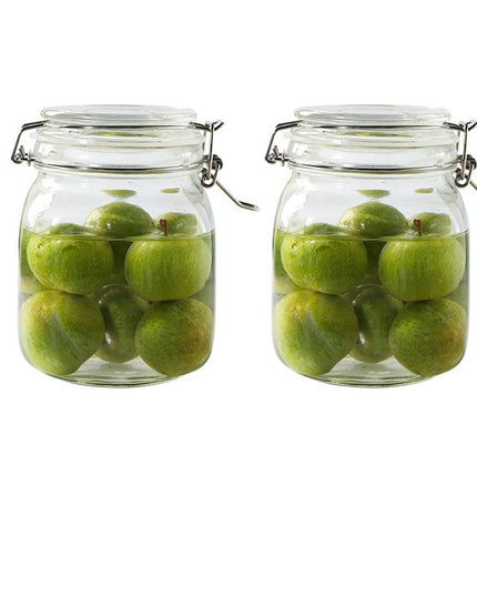 Round Glass Tea Jar Food Storage Box Preservation Container