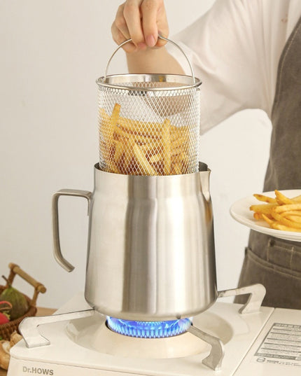 304 Stainless Steel Versatile Oil Filter Vessel Large Capacity With Filter Frying Basket Deep Fryer Separating Grease Separator