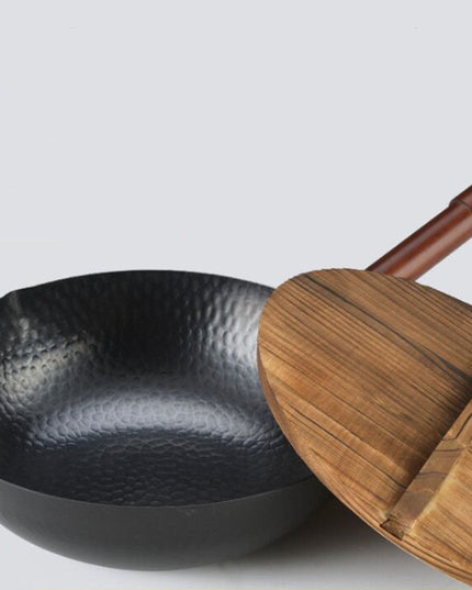 Household Cedar Lid Non-stick Pan Uncoated Wok