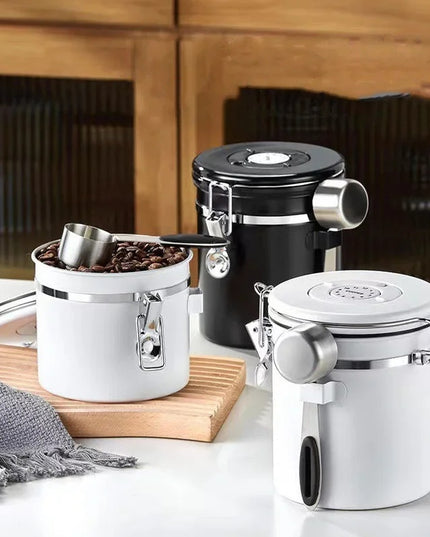 Stainless Steel Coffee Beans Sealed Jar Vacuum Storage Con