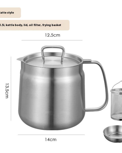 304 Stainless Steel Versatile Oil Filter Vessel Large Capacity With Filter Frying Basket Deep Fryer Separating Grease Separator