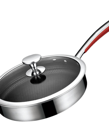 Stainless Steel Honeycomb Pan Cooking Skillet Steak Pan Saucepan