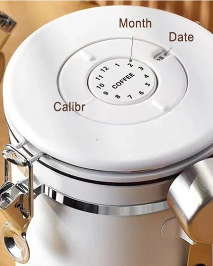 Stainless Steel Coffee Beans Sealed Jar Vacuum Storage Con
