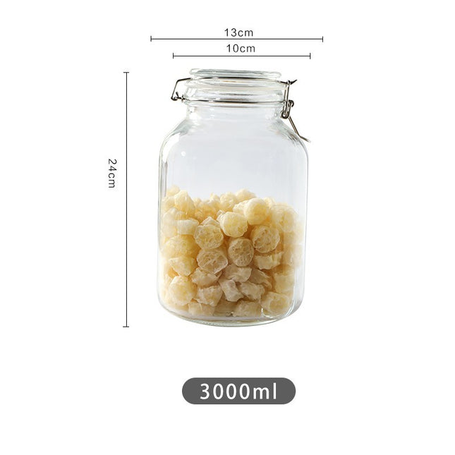 Round Glass Tea Jar Food Storage Box Preservation Container