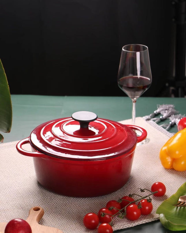 Enamel cast iron hat pot stock pot iron stew pot universal
