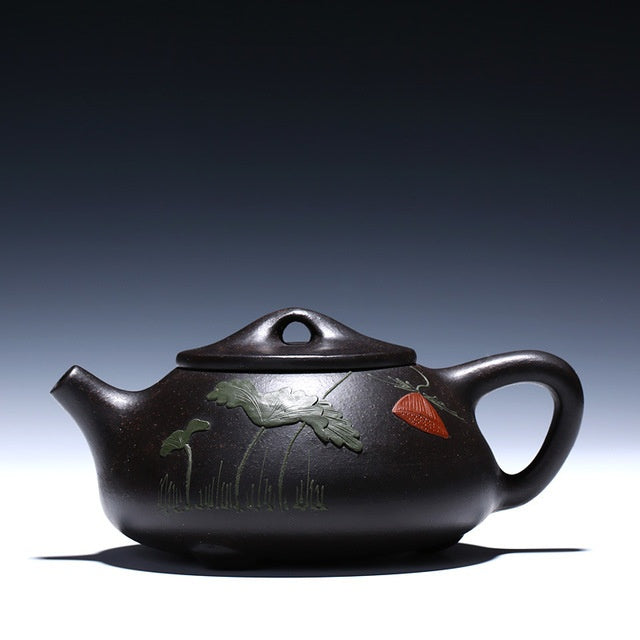 Black Zhujing Jingzhou Painted Stone Ladle Pot