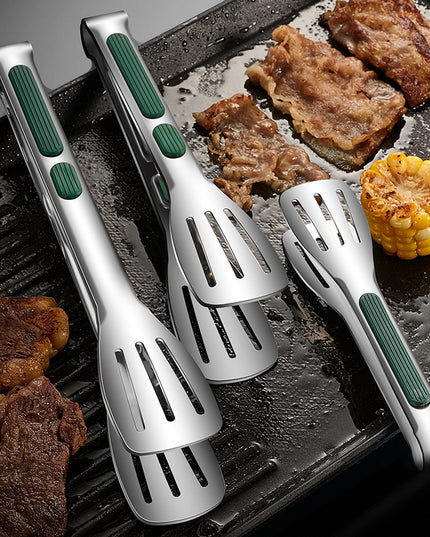 7 9 12inch Kitchen Tongs 304 Stainless Steel Grill Tongs For Cooking BBQ Non-Slip Salad Tongs Clips Tong Kitchen Accessories
