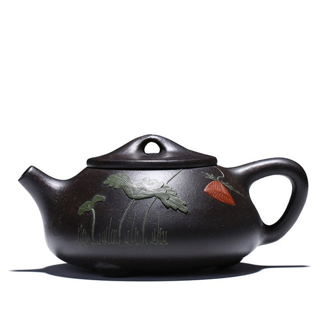 Black Zhujing Jingzhou Painted Stone Ladle Pot