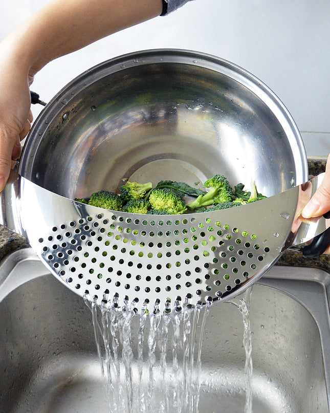 Stainless Steel Water Filter Drain Water Filter On The Side Of The Pot Creative Noodle Vegetable Pour Vegetable Filter Baffle Drain