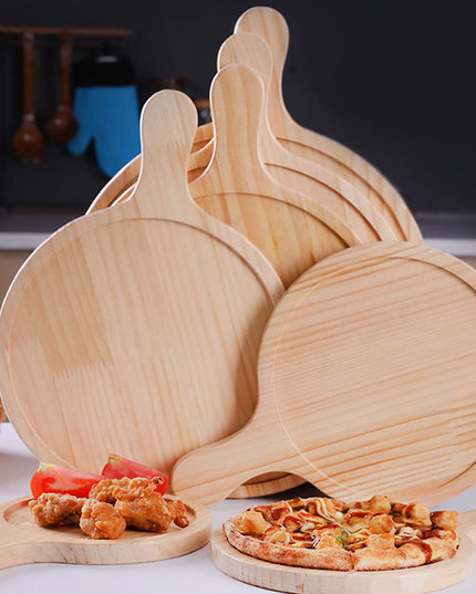 Pine Round Pizza Pan With Handles