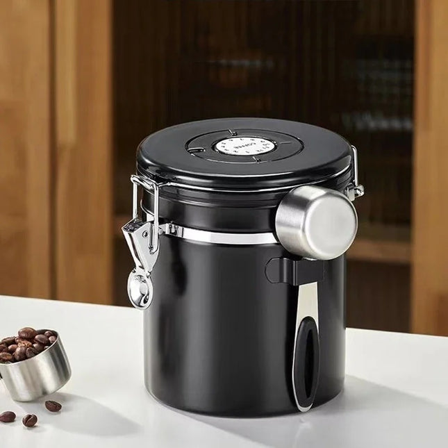 Stainless Steel Coffee Beans Sealed Jar Vacuum Storage Con