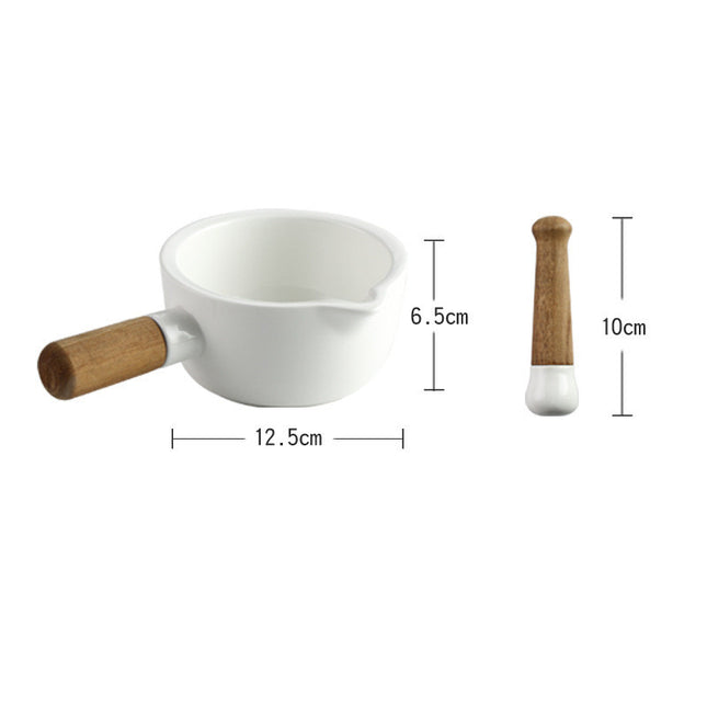 Manually Pounding Garlic Ceramic Stone Mortar and Grinder