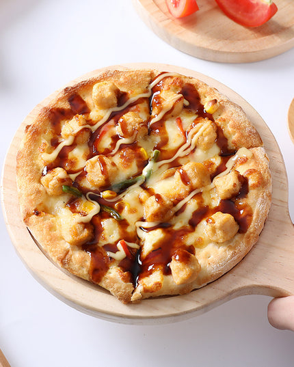 Pine Round Pizza Pan With Handles