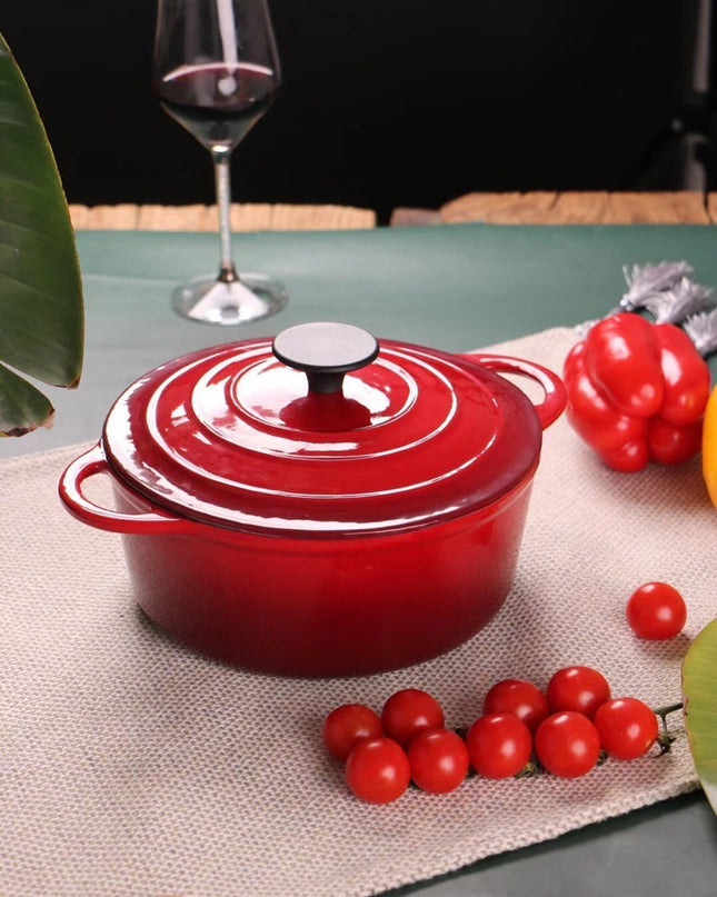 Enamel cast iron hat pot stock pot iron stew pot universal