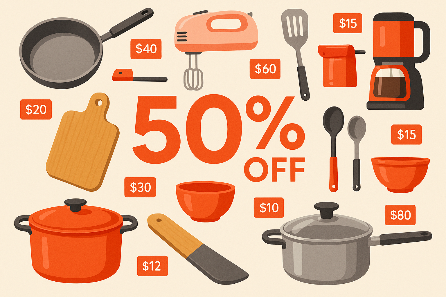 50% of all kitchen products