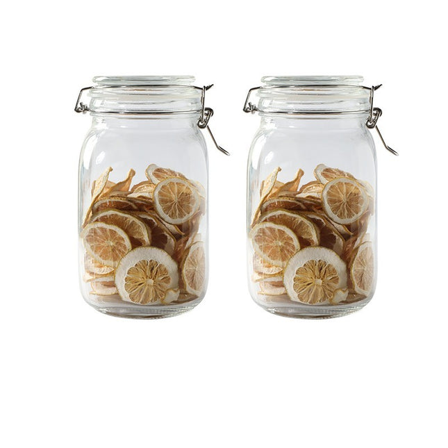 Round Glass Tea Jar Food Storage Box Preservation Container