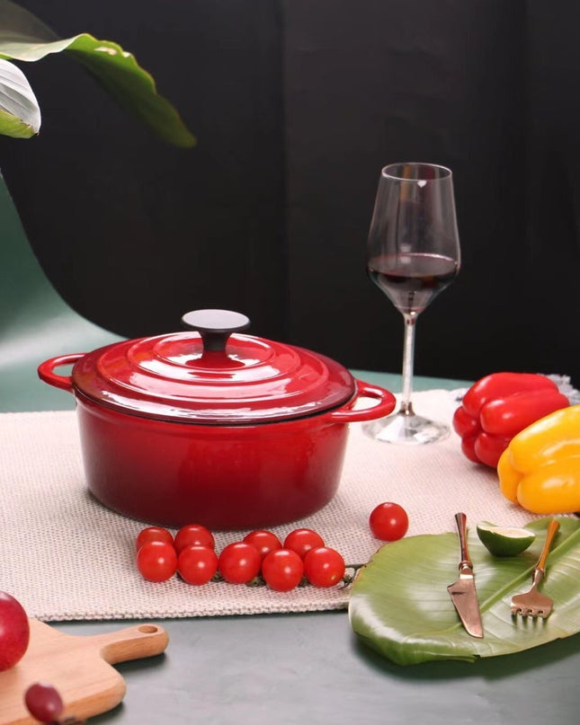 Enamel cast iron hat pot stock pot iron stew pot universal