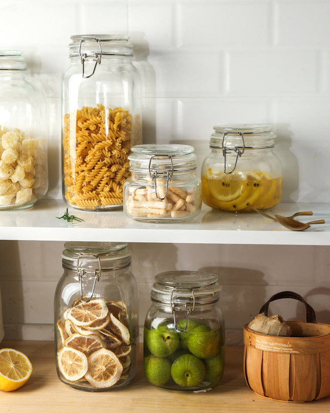 Round Glass Tea Jar Food Storage Box Preservation Container