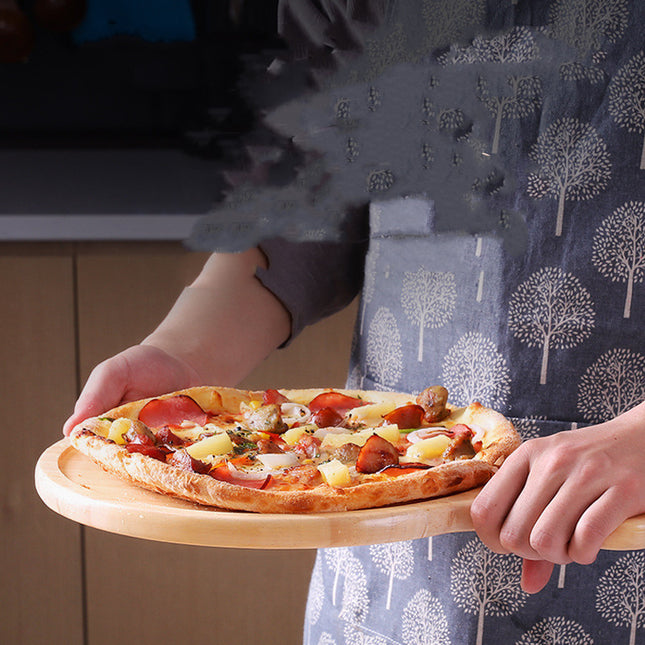 Pine Round Pizza Pan With Handles