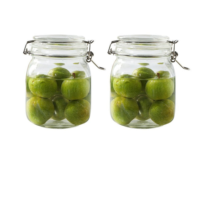 Round Glass Tea Jar Food Storage Box Preservation Container